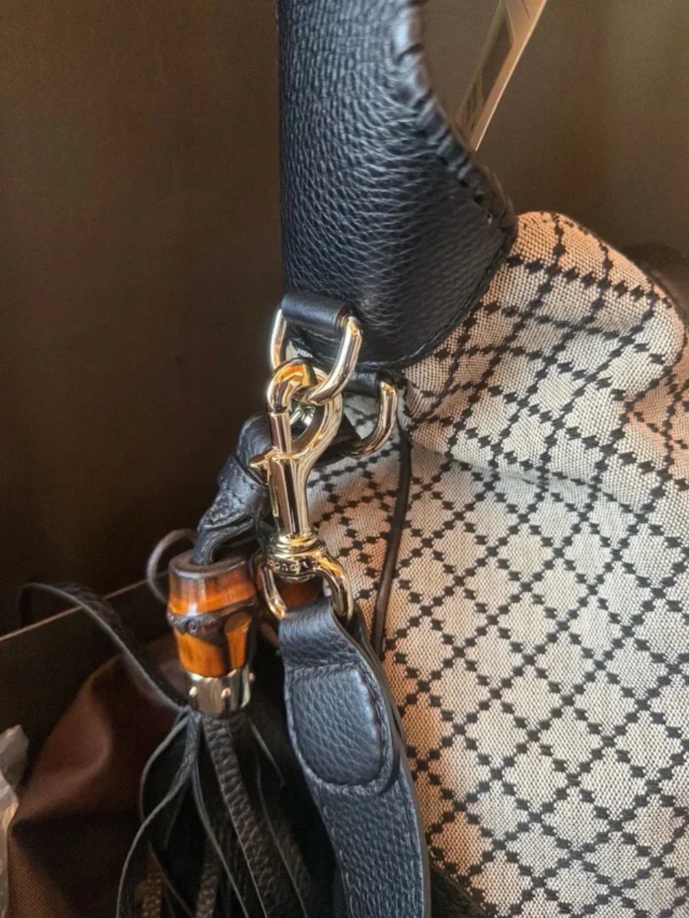 GUCCI Jackie Diamante canvas bag - Picture 13 of 14